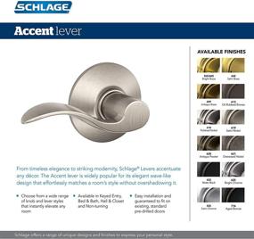 img 2 attached to 🔒 Satin Nickel Schlage Accent Privacy Lever - F40ACC619: Privacy and Elegance Combined