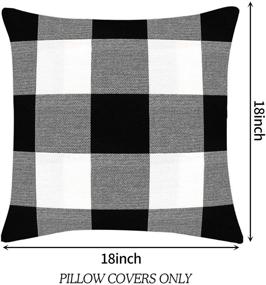 img 3 attached to 🏡 Farmhouse Buffalo Check Plaid Throw Pillow Covers, Set of 4 - Black and White, 18 x 18 Inch, Outdoor Cushion Cases, Cotton Linen, Ideal for Home Décor