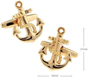 img 3 attached to Anchor Rudder Fishing Sailor Cufflinks Men's Accessories