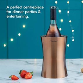 img 2 attached to 🍾 VonShef Copper Wine Bottle Cooler: Stainless Steel Chiller for Refreshing Beverages, Double Walled & Insulated Stemless Holder - With Gift Box!