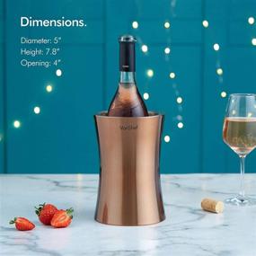 img 3 attached to 🍾 VonShef Copper Wine Bottle Cooler: Stainless Steel Chiller for Refreshing Beverages, Double Walled & Insulated Stemless Holder - With Gift Box!