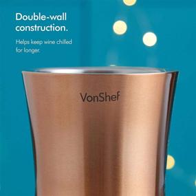 img 1 attached to 🍾 VonShef Copper Wine Bottle Cooler: Stainless Steel Chiller for Refreshing Beverages, Double Walled & Insulated Stemless Holder - With Gift Box!