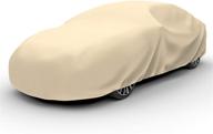 🚗 budge a-3 tan l 60&#34; w 51&#34; h protector iv, 4-layer weather protection: waterproof, dustproof, uv treated car cover (fits cars up to 200&#34;) logo