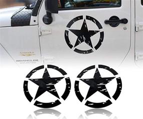 img 4 attached to Enhance Your Ride with Hooke Road US Army Military Star Car Sticker Decals - Set of 2 (16.1 inch) for Car/Truck/Ford F150/Jeep Wrangler