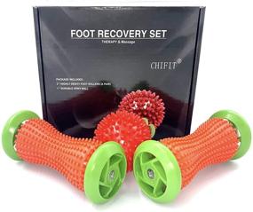 img 4 attached to ChiFit Foot Roller Massage Ball for Plantar Fasciitis Relief and Diabetic Neuropathy, Reflexology Foot Massager Tool with Acupressure Trigger Point Therapy for Heel Arch Arthritis - Includes 2 Massage Rollers and 1 Spiky Ball