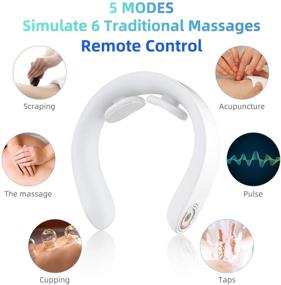 img 3 attached to Smart Cordless Neck Massager with Heat, 5 Modes, 😌 15 Speeds - Relaxation for Office, Home, and Travel by realink