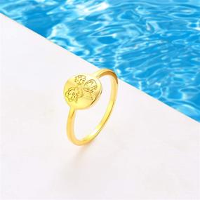 img 1 attached to 💐 Exquisite Yfigo Handmade Flower Signet Ring: 18K Gold Plated Minimalistic Statement, Perfect Personalized Gift for Women/Girls