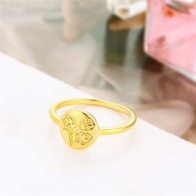 img 2 attached to 💐 Exquisite Yfigo Handmade Flower Signet Ring: 18K Gold Plated Minimalistic Statement, Perfect Personalized Gift for Women/Girls