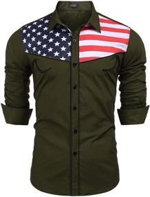 img 4 attached to 👔 COOFANDY American Shirts: Stylish Casual Western Men's Clothing and Shirts