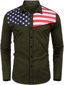 img 3 attached to 👔 COOFANDY American Shirts: Stylish Casual Western Men's Clothing and Shirts