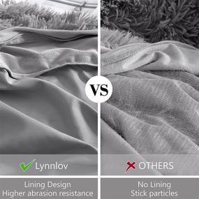 img 3 attached to 🛏️ Lynnlov Plush Fluffy Faux Fur Queen Size Duvet Cover Set - Luxury Soft Shaggy Bedding, 3 Pieces (1 Duvet Cover + 2 Pillowcase) - Cozy Furry Comfort, Gray - Zipper Closure and Inner Lining