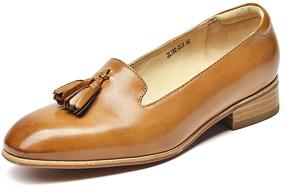 img 3 attached to 👞 Stylish Tassel Leather Loafers for Women & Men - Perfect Slip-On Shoes