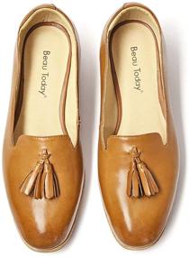 img 4 attached to 👞 Stylish Tassel Leather Loafers for Women & Men - Perfect Slip-On Shoes