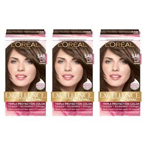img 4 attached to 🌰 L'Oreal Paris Excellence Creme 5AB Mocha Ash Brown Hair Color - 100% Gray Coverage Hair Dye (Pack of 3)