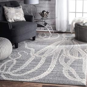 img 4 attached to 🐙 nuLOOM Thomas Paul Octopus Grey Area Rug - 3' x 5' Dimensions, Stylish Design