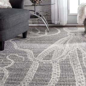 img 2 attached to 🐙 nuLOOM Thomas Paul Octopus Grey Area Rug - 3' x 5' Dimensions, Stylish Design