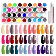 36 color gel nail polish set with non-toxic uv formula, nail art pigment gel 💅 set including painting drawing nail brush, ideal for diy manicure at nail salon or nail design logo