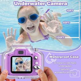 img 2 attached to Водонепроницаемая детская камера ASIUR для детей, девочек в возрасте от 3 до 8 лет, подарки на день рождения, видеорегистратор 1080P, детская цифровая камера, игрушки для малышей 3, 4, 5, 6, 7, 8 лет, подводная камера для девочек и мальчиков с SD-картой на 32 ГБ (фиолетовый)