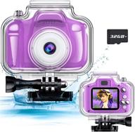 asiur kids camera waterproof for kids girls age 3-8 birthday gifts 1080p video recorder kids digital camera toddler toys for 3 4 5 6 7 8 year old girls boys underwater camera with 32gb sd card(purple) logo
