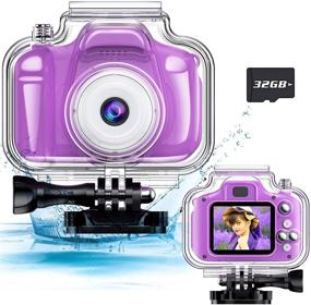 img 4 attached to Водонепроницаемая детская камера ASIUR для детей, девочек в возрасте от 3 до 8 лет, подарки на день рождения, видеорегистратор 1080P, детская цифровая камера, игрушки для малышей 3, 4, 5, 6, 7, 8 лет, подводная камера для девочек и мальчиков с SD-картой на 32 ГБ (фиолетовый)