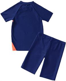 img 3 attached to 🏊 Premium Boys Swimsuits Set: UPF50+UV Swimwear with Rash Guard & Hat for Kids 4-14 Years