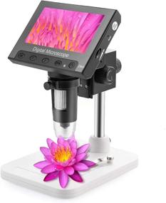 img 4 attached to Amoper 4.3 inch LCD Digital Microscope: 10X-600X Magnification, Coin USB Microscope Video Camera Recorder with Rechargeable Lithium Battery - Ideal for Adults Repair Soldering Jewelry Kids Outdoors