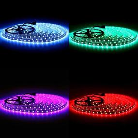 img 2 attached to 🌈 SUPERNIGHT - Black PCB 5050 RGB LED Strip: 16.4ft 300 LEDs Color Changing Non-Waterproof Flexible Rope Lighting - Black PCB Strip