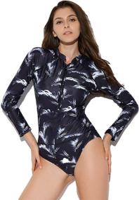 img 4 attached to Akaeys Swimwear Protection Swimsuit Rashguard Women's Clothing for Swimsuits & Cover Ups
