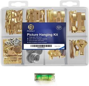 img 4 attached to 🖼️ Transform Your Walls with Pickily Premium 225 Piece Picture Hanging Kit: Complete Set of Assorted Hangers, Nails, Hanging Wire, Screw Eyes, D Ring, Sawtooth, Mini-Gradient Level, and More!