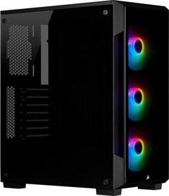 img 4 attached to Улучшите свой игровой опыт с корпусом Corsair iCUE 220T RGB черного цвета с закаленным стеклом, средний башенный корпус ATX для интеллектуальной игры.