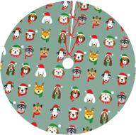 🎄 christmas tree skirt 36 inches - christmas dogs theme - rustic farmhouse xmas tree mat - holiday decorations - festive ornaments logo