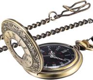 🕰️ hicarer vintage pocket watch in bronze: timeless elegance for a classic look logo