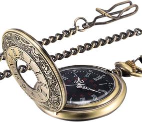 img 4 attached to 🕰️ Hicarer Vintage Pocket Watch in Bronze: Timeless Elegance for a Classic Look