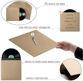 img 3 attached to TunePhonik 12-inch Vinyl Record LP Jackets with Spine, Kraft Finish, No Center Hole - 25 Pack - Made in USA - Improved SEO