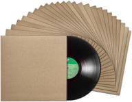 tunephonik 12-inch vinyl record lp jackets with spine, kraft finish, no center hole - 25 pack - made in usa - improved seo logo