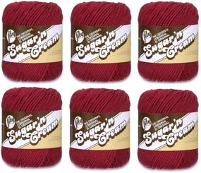 img 1 attached to Lily Sugar'n Cream Yarn Bulk Buy Solids (6-Pack) - Wine 102001-15: Unbeatable Value for Crafters!