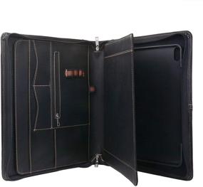 img 3 attached to 📚 Stylish iCarryAlls Zipper Leather Portfolio: Removable Tablet Holder & Padfolio Case for iPad Pro 12.9 2020 & 2018 - 13.8x13.8x11.0 in. (1901Q-IP129-2018-BK)