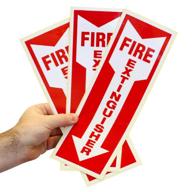 🔥 enhanced safety reflective extinguisher stickers with sticky adhesive - stay prepared! logo