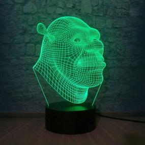 img 4 attached to 🎁 3D Lamp Shrek LED Table Night Light: Interactive Illumination for Baby's Sleep and Kids' Playtime with Remote Touch Sensor Light - Perfect Birthday, Christmas, and Baby Shower Gift!