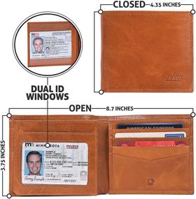 img 3 attached to Blocking Bifold Genuine Cowhide Leather Men's Accessories for Wallets, Card Cases & Money Organizers