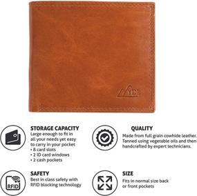 img 1 attached to Blocking Bifold Genuine Cowhide Leather Men's Accessories for Wallets, Card Cases & Money Organizers