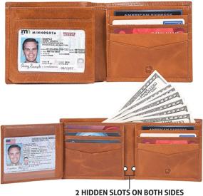 img 2 attached to Blocking Bifold Genuine Cowhide Leather Men's Accessories for Wallets, Card Cases & Money Organizers