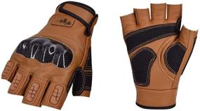 img 4 attached to Vgo Leather Fingerless Motorcycle GA6078HL