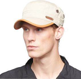 img 4 attached to 🎩 CACUSS Men's Army Cap: Stylish Adjustable Cotton Cadet Hat for Military and Outdoor Activities