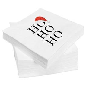 img 2 attached to OLYPHAN Funny Christmas Napkins - Cute Santa Theme Paper Napkins for Holiday Party - 40 Pack, Disposable 6.5 Inches – Ideal for Dinner Parties, Cocktails, Luncheon, Lunch Buffet, Appetizers & Desserts