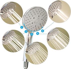 img 3 attached to 🚿 Silver MOIOIBE High Pressure 5 Modes Shower Head with Hose and Extension Arm - Detachable Handheld Showerhead