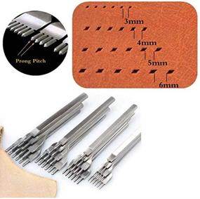 img 2 attached to 🔨 YOKOYAMA Leather Punch Tool Set - 4 Prong Stitching Chisel Kit for Leather Lacing Sewing Craft - 4 PCS (3 mm)