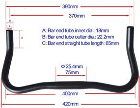 img 3 attached to 🚴 UPANBIKE Bike Bullhorn Handlebar Aluminum Alloy 25.4mm 37cm - Ideal for Fixed Gear Bikes and Road Bikes