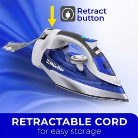 img 1 attached to 🔥 Mueller Professional Grade Steam Iron: Retractable Cord, Shot of Steam, 3 Way Auto Shut Off