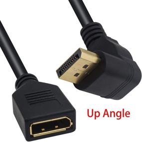 img 3 attached to 🔌 Poyiccot 90 Degree Displayport Extension Cable, Up Angle Displayport Extender Male to Female DP to DP Extension Adapter Cable Gold Plated 30 CM/12inch